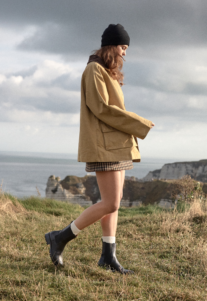 bottes en cuir noir pour femme