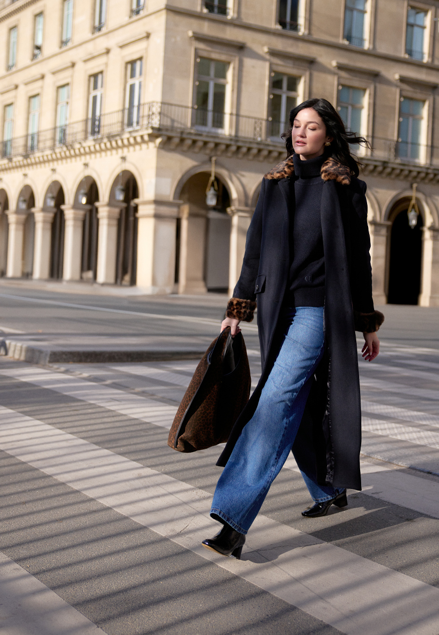 bottines en cuir noir pour femme