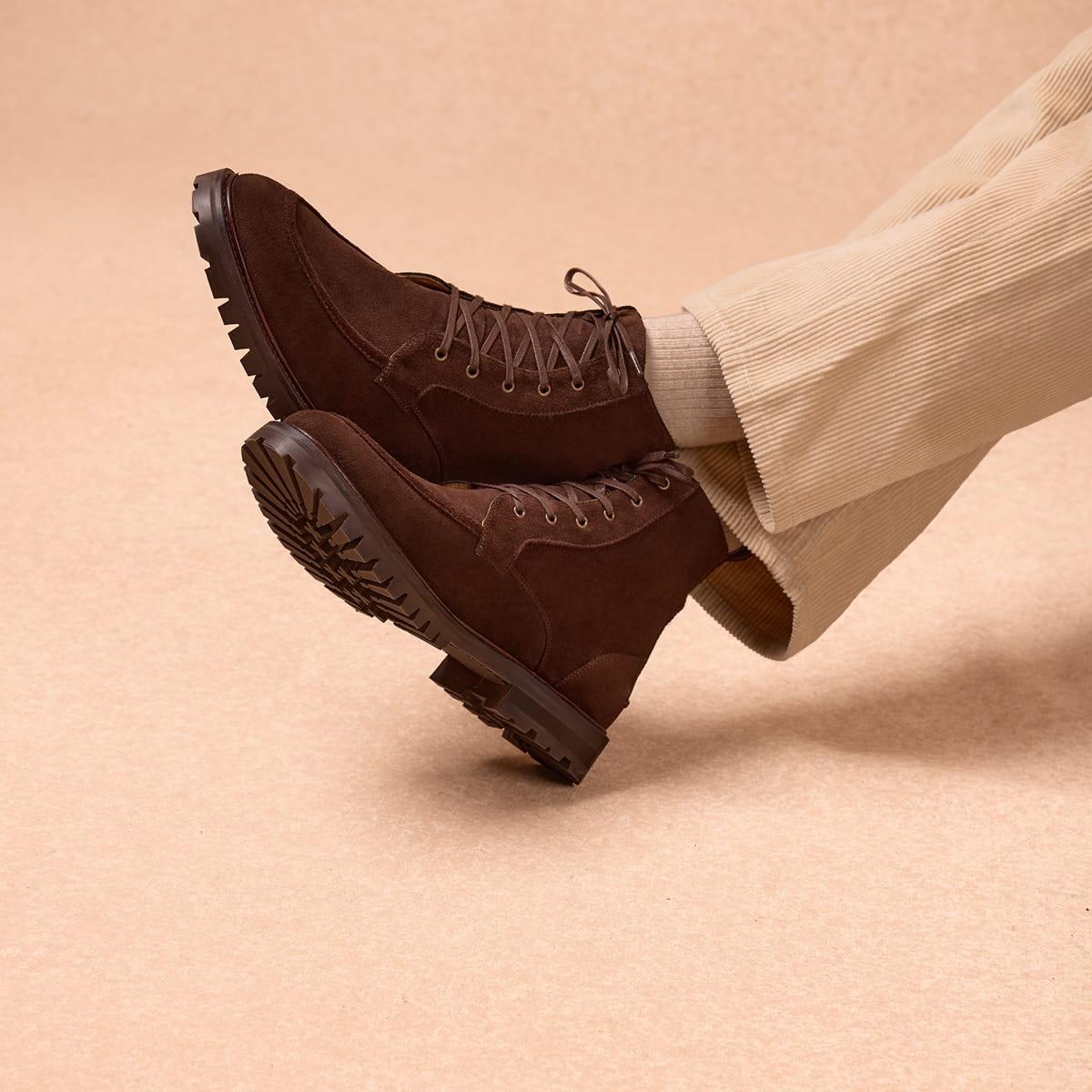 combat boots en cuir pour homme