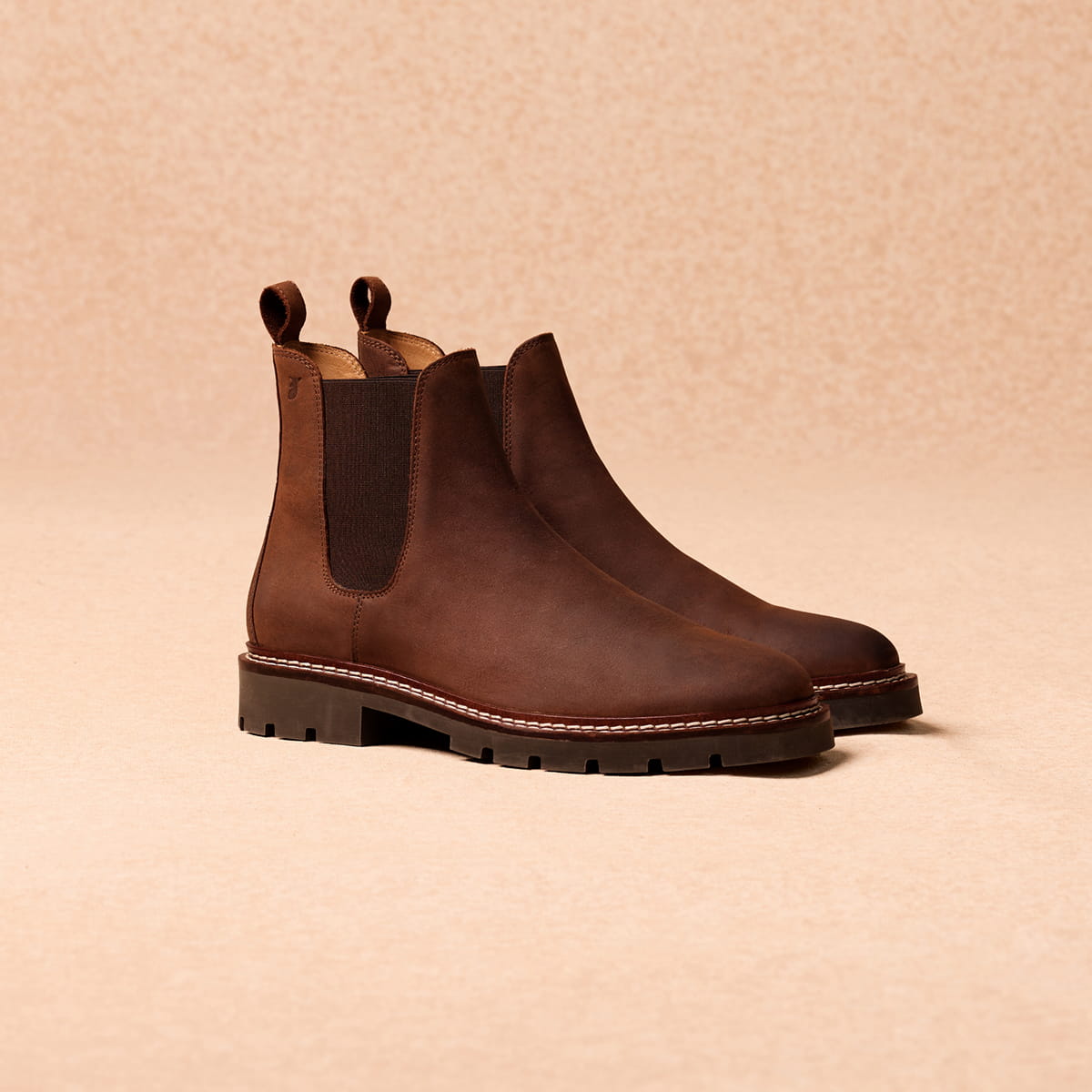 bottines en cuir marron pour homme