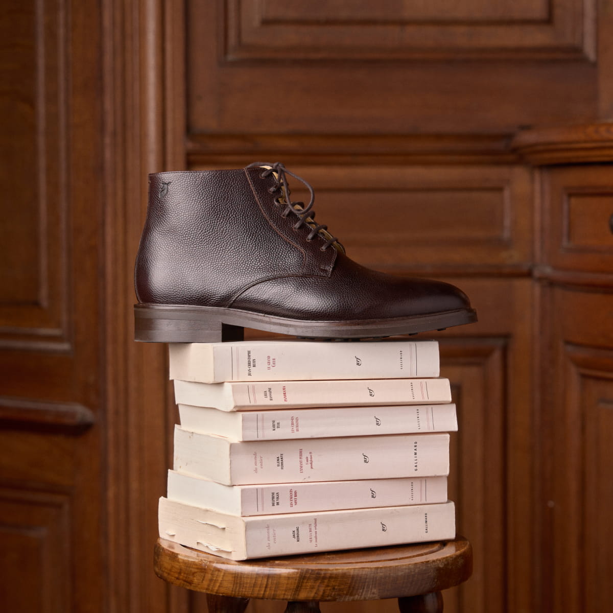 chukka boots en cuir grainé pour homme