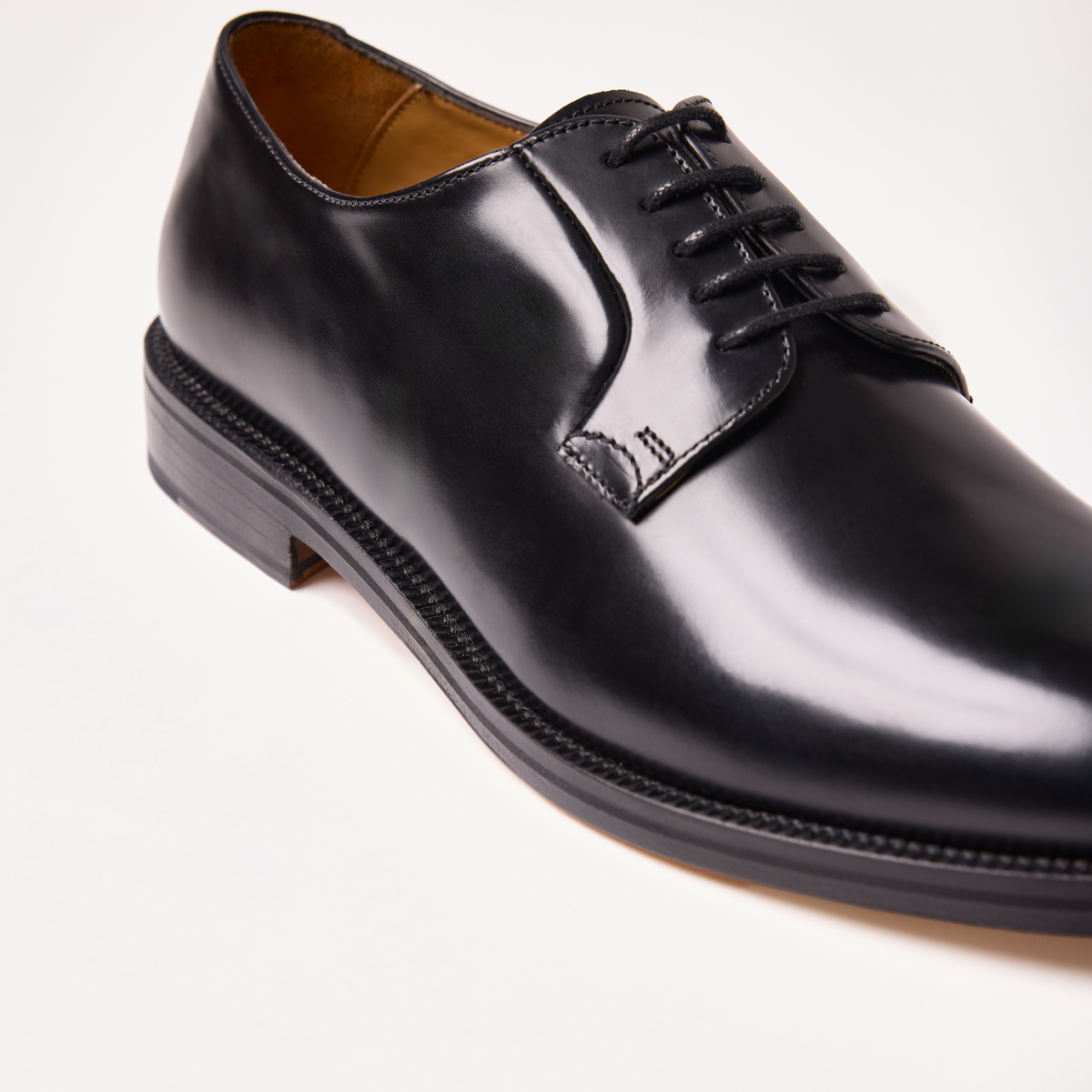 derbies en cuir noir pour homme