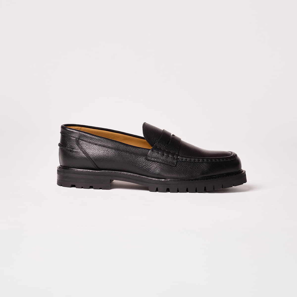 mocassins en cuir noir pour homme