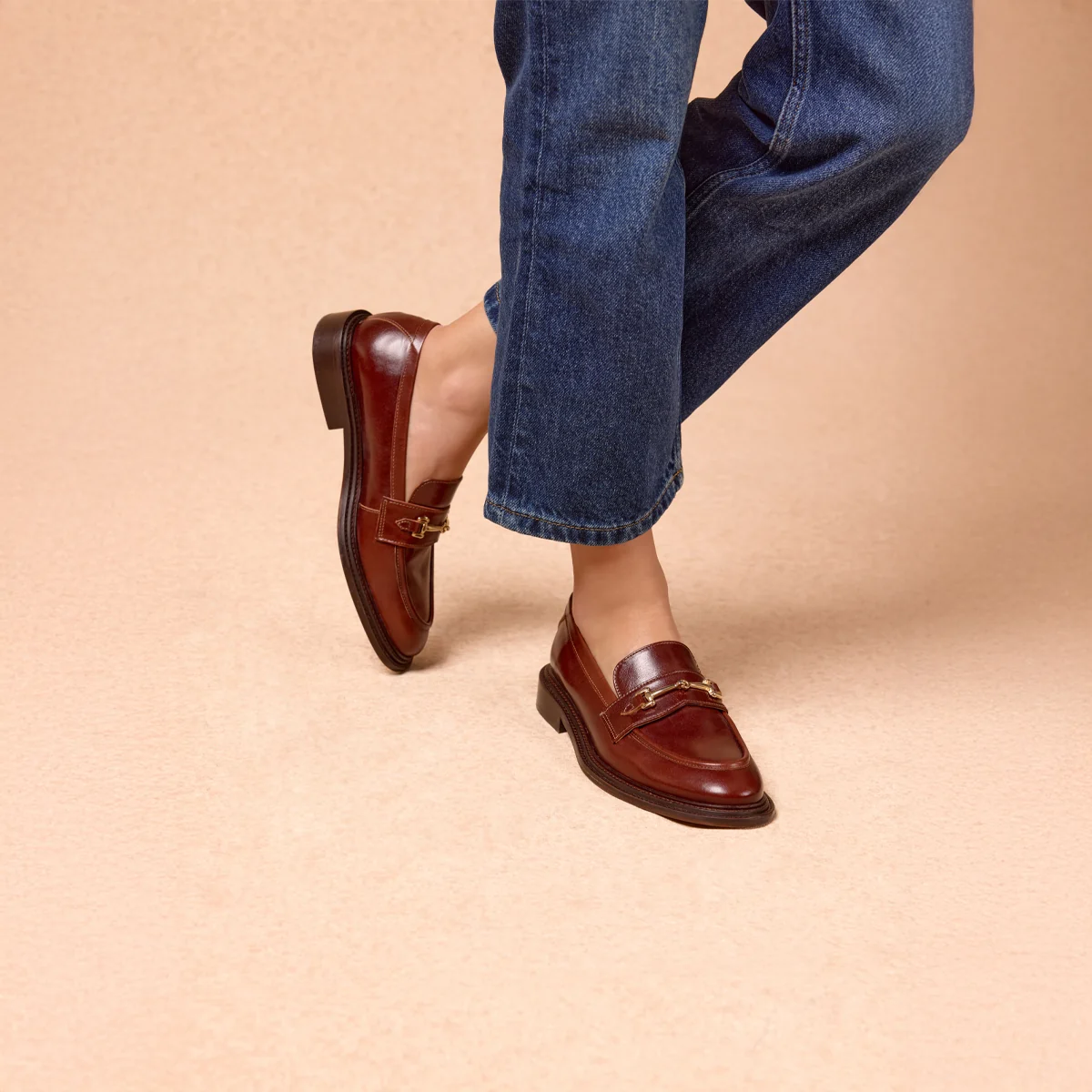 women's pull-up leather loafers