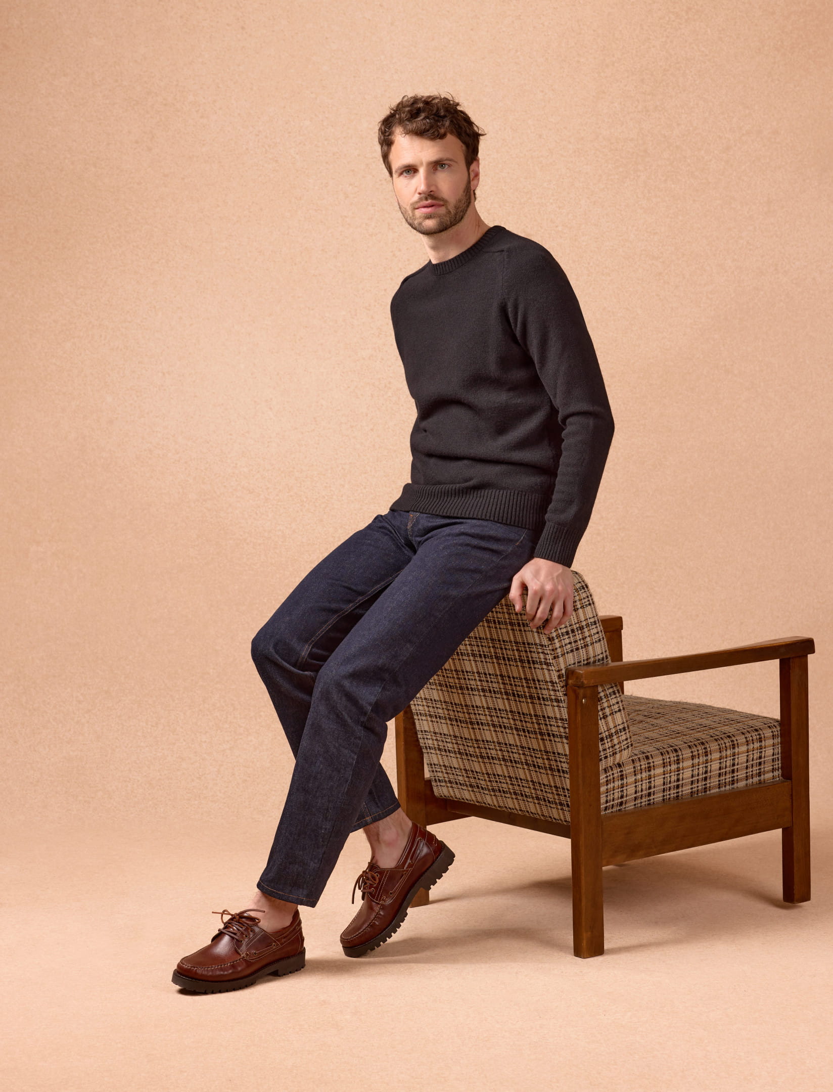 Burgunderfarbene Bootsschuhe aus Leder für Herren