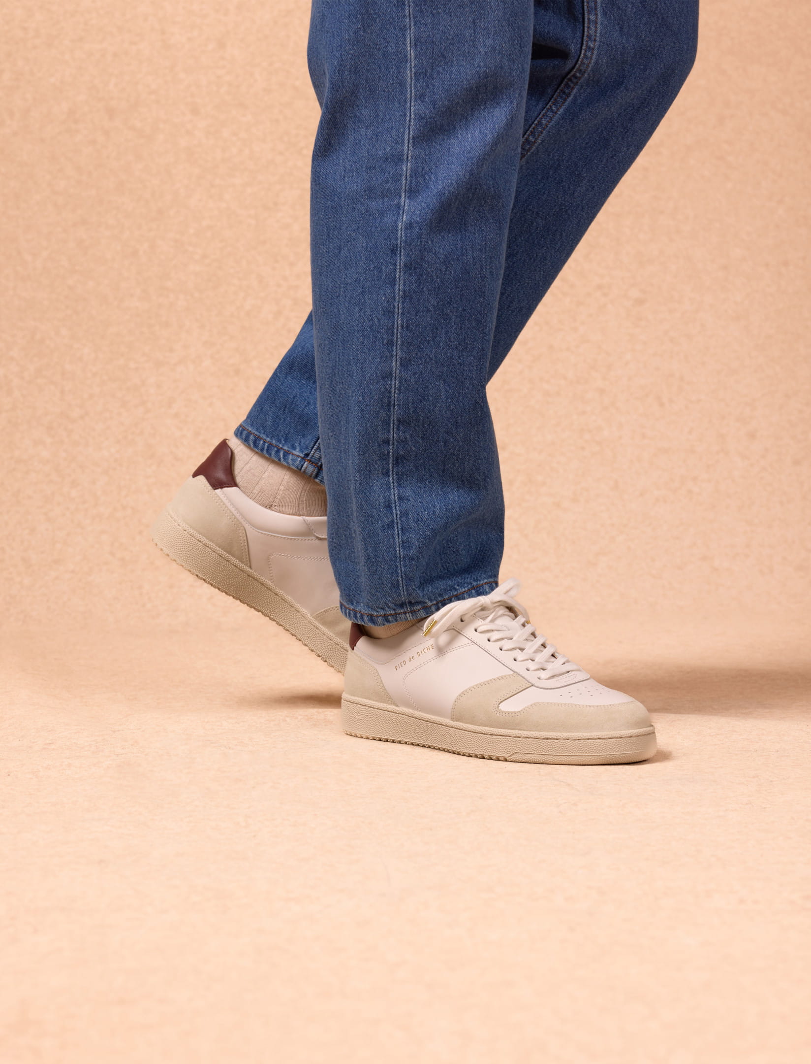 weiße Ledersneakers für Männer