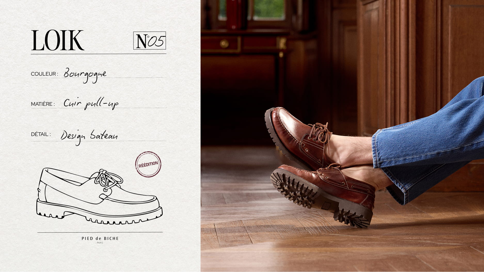 chaussures bateau en cuir marron pour homme