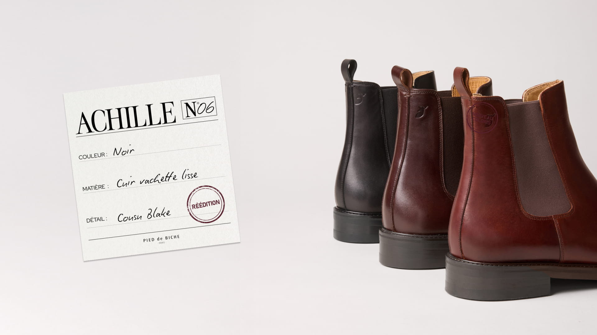 chelsea boots en cuir pour homme