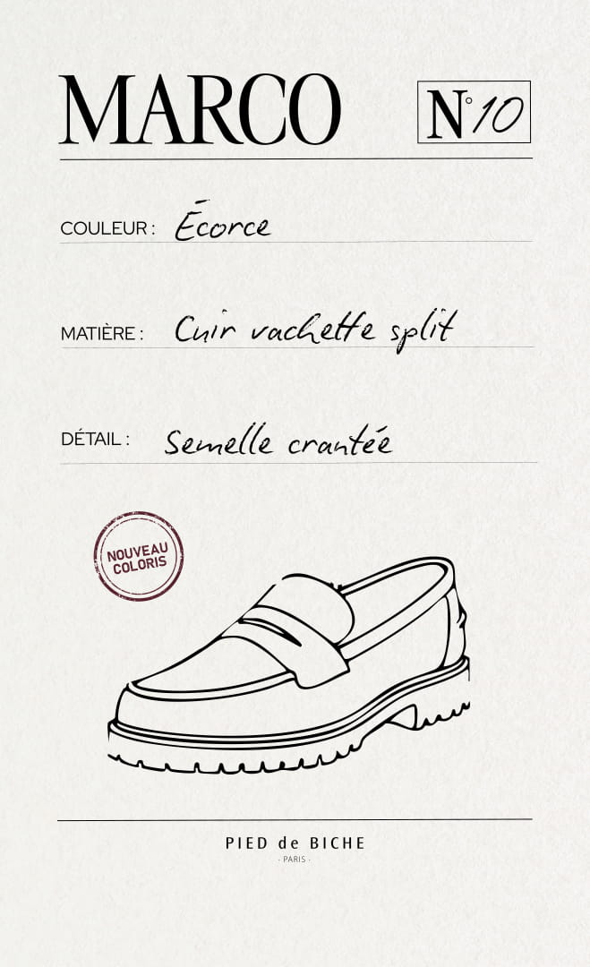 mocassins en cuir écorce pour homme