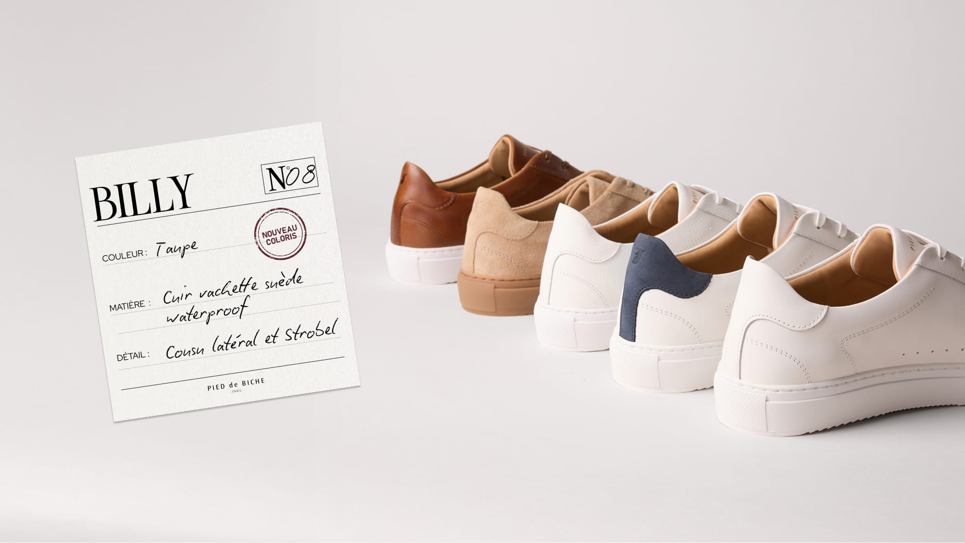 sneakers en cuir suède taupe pour homme