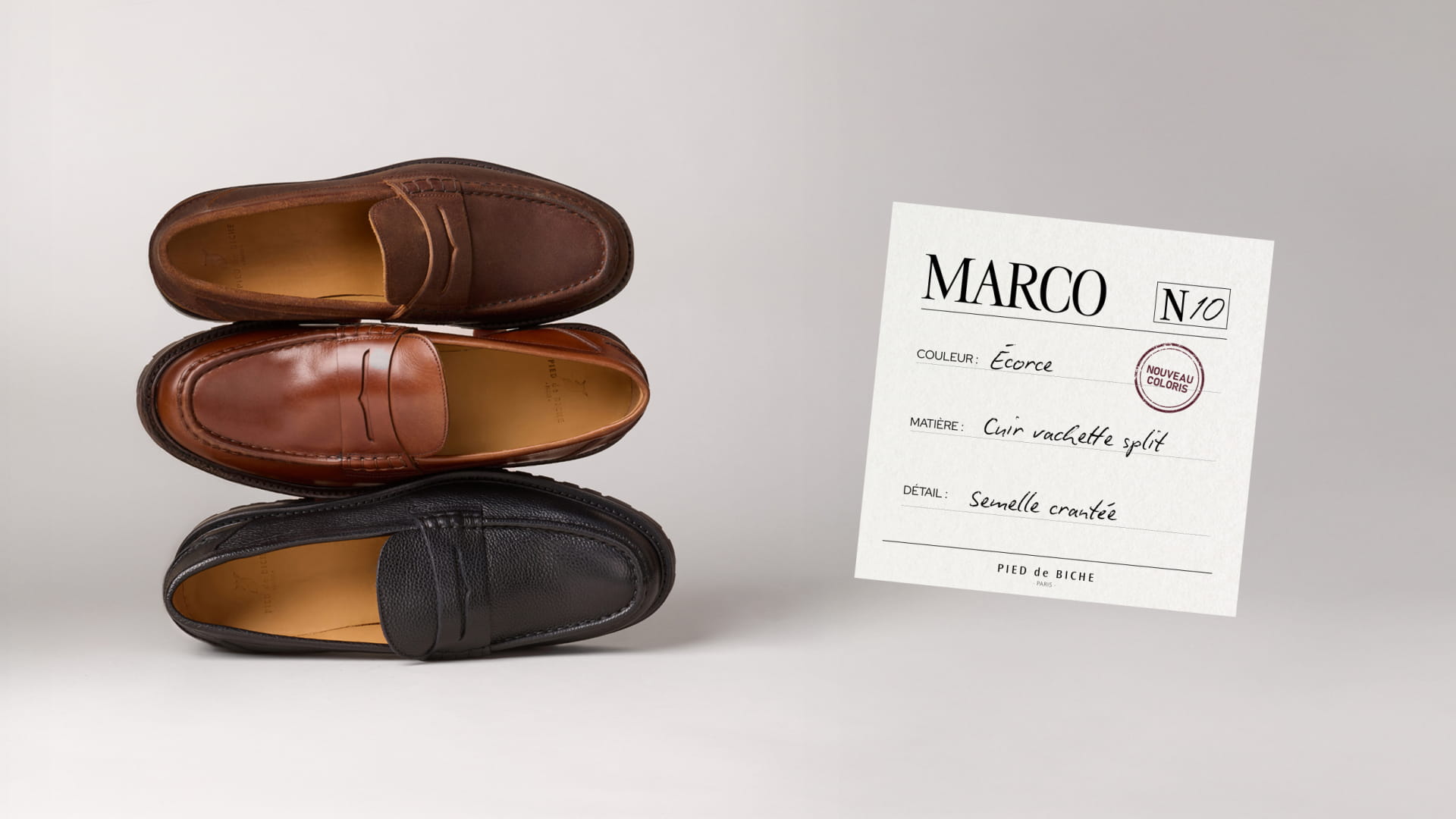 mocassins en cuir pour homme