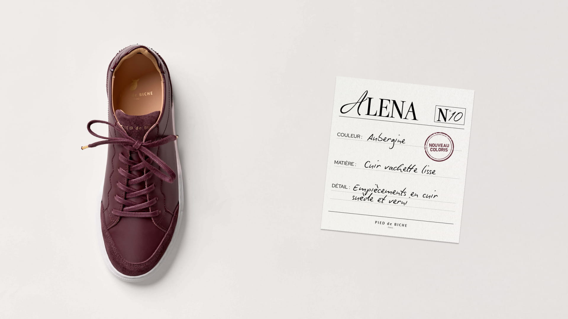 sneakers en cuir violet pour femme