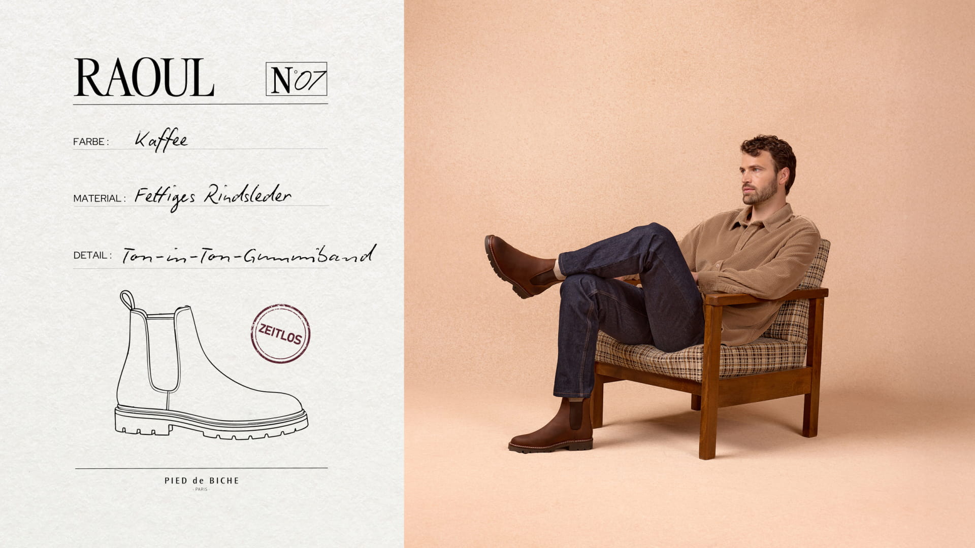 Braune Chelsea Boots aus Leder für Herren