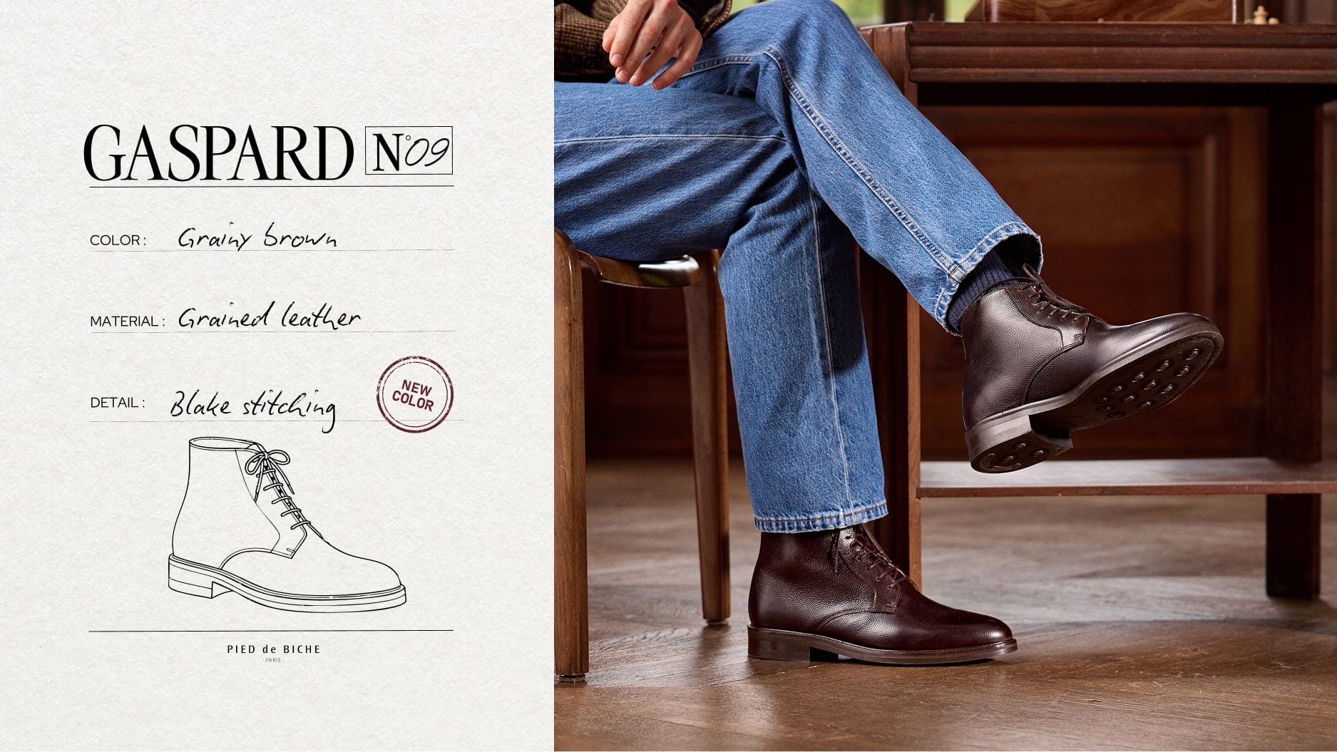 Men's grained leather chukka boots