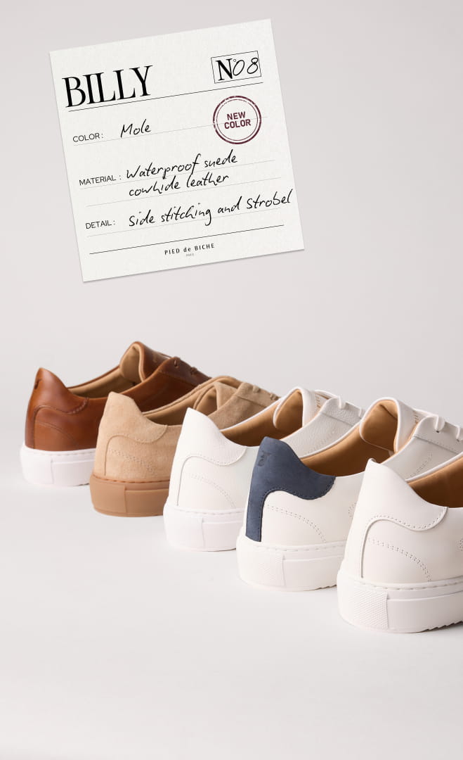 White and colored leather sneakers for men