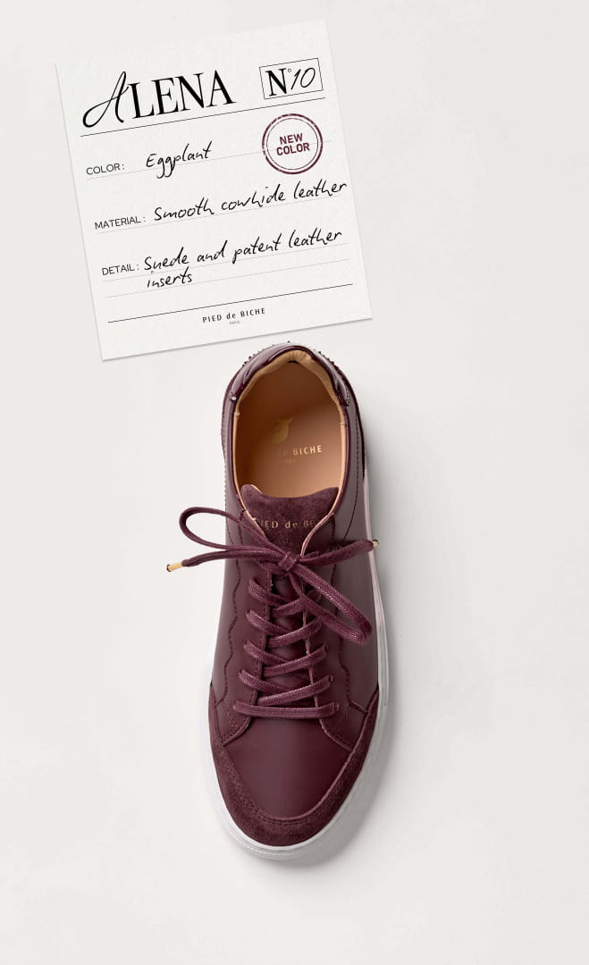 purple leather sneakers for women