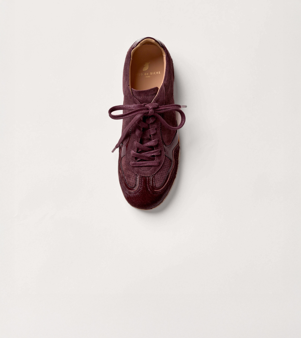 Women's coloured leather trainers