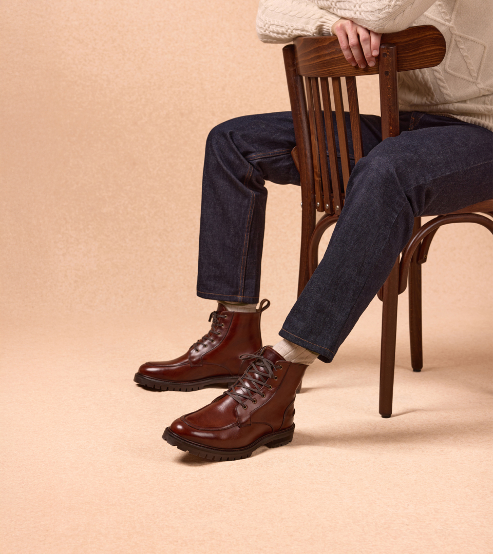 Men's leather winter ankle boots