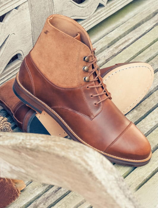 Combat boots Résistante pour Homme Couleur Havane - Pied ...