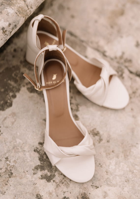 sandales à talon blanche ivoire
