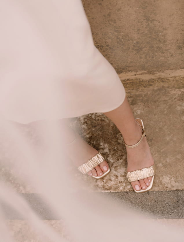 golden heeled sandals for women