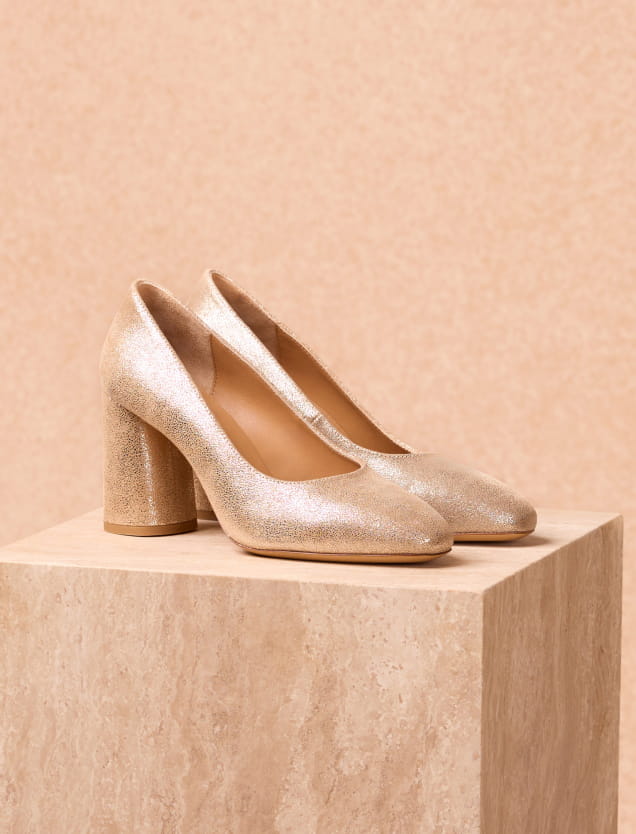 escarpins dorées pour femme