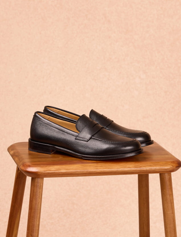 black leather moccasins for men