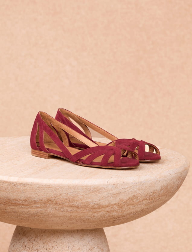 women's flat sandals in muscat leather
