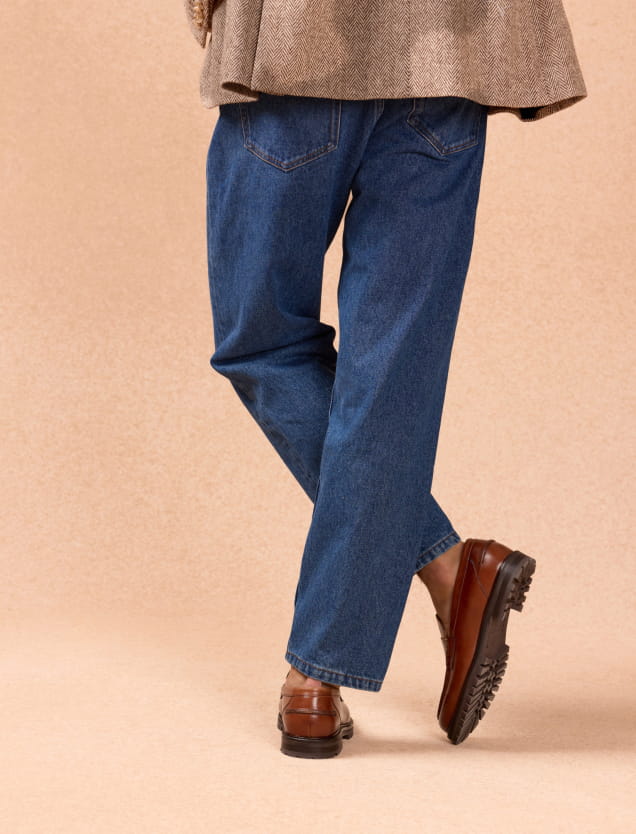 Havana leather moccasins for men