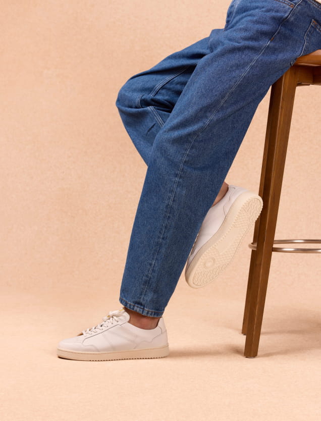 sneakers en cuir blanc pour homme