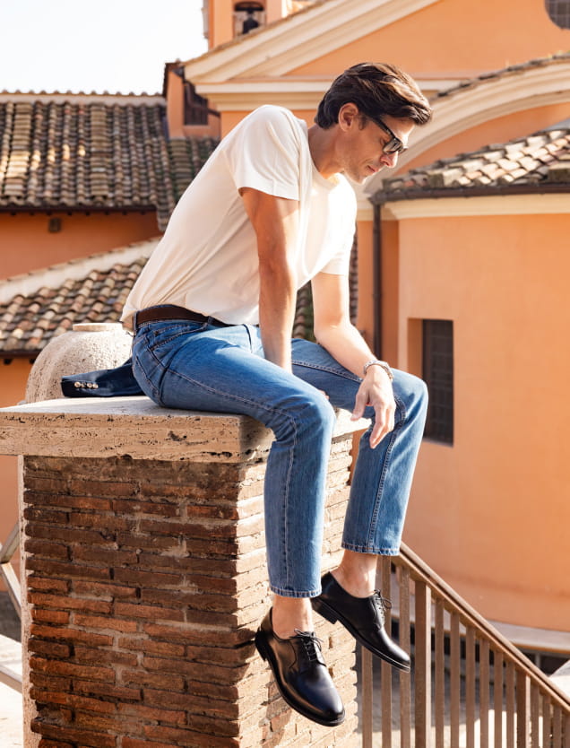 schwarze Lederderbys für Männer