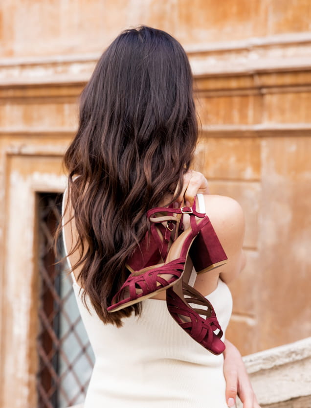 women's leather heeled sandals