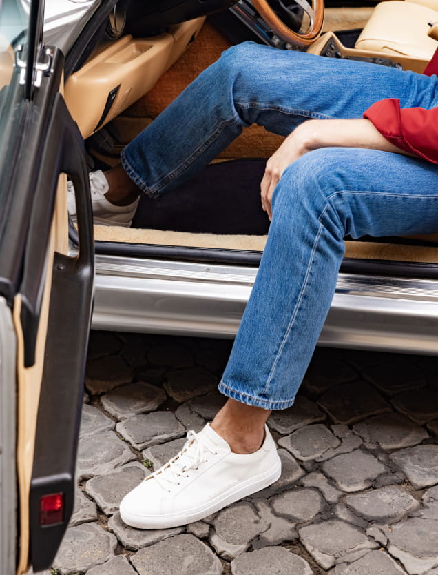 sneakers en cuir blanc pour homme