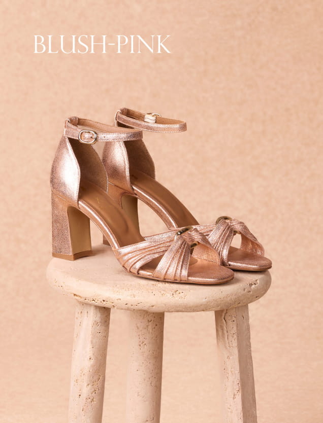 absatzsandalen rosa blush aus leder für frauen