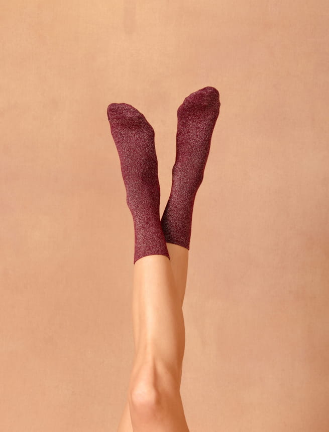 Ribbed lurex socks