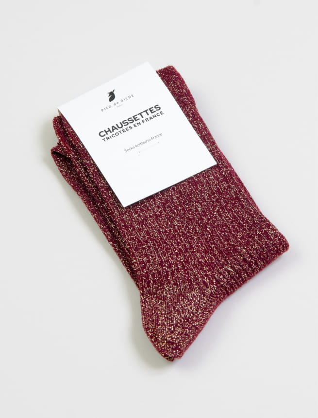 Chaussettes lurex côtelées