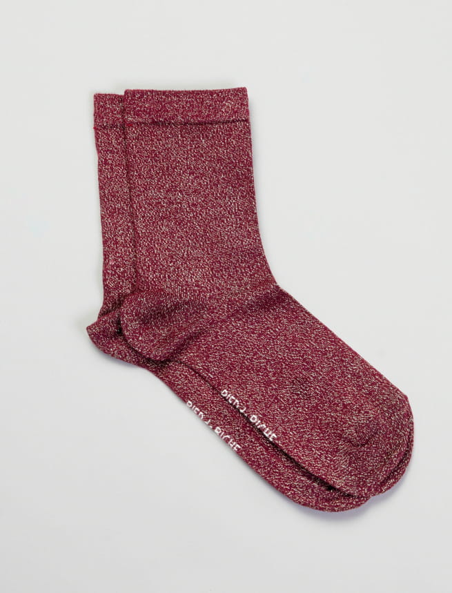 Chaussettes lurex côtelées