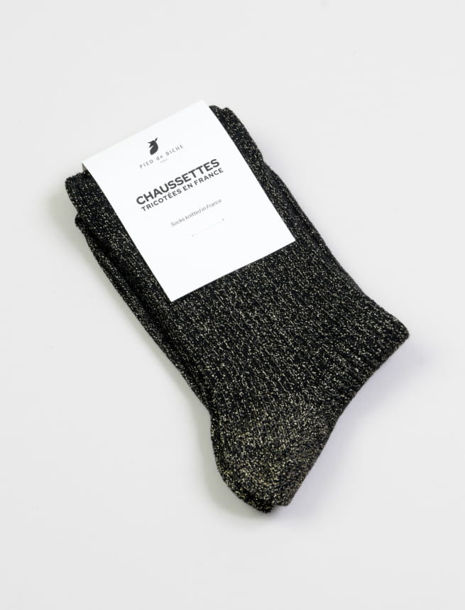 Chaussettes lurex côtelées