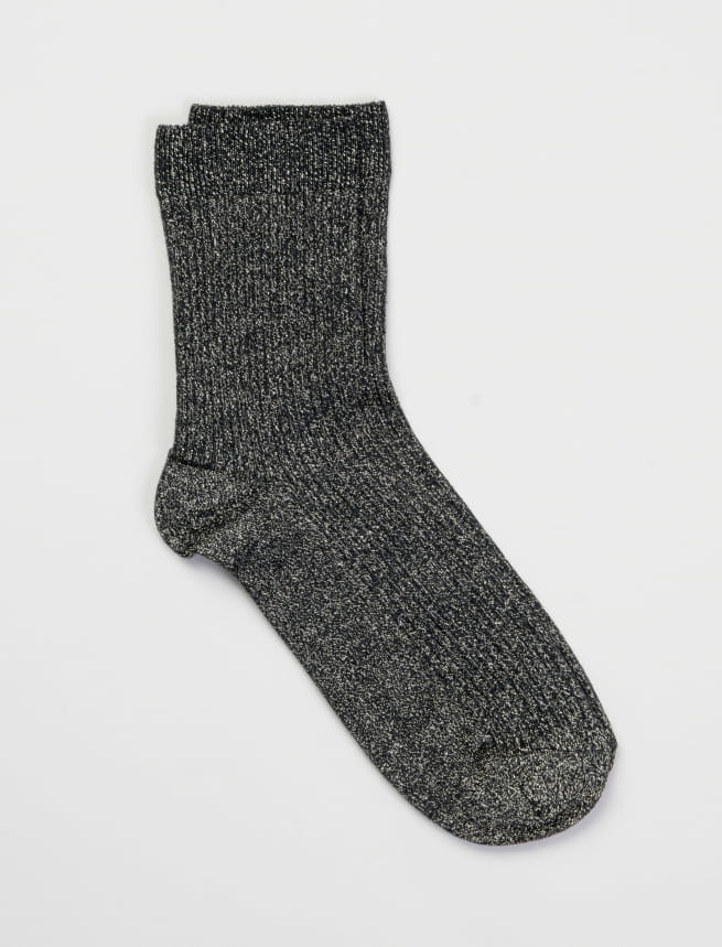 Chaussettes lurex côtelées