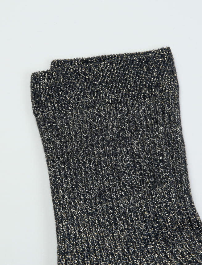 Ribbed lurex socks