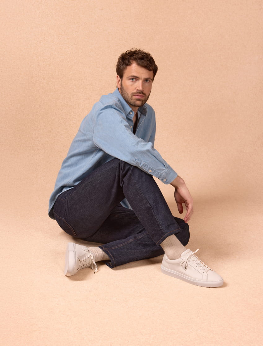 sneakers en cuir blanc pour homme