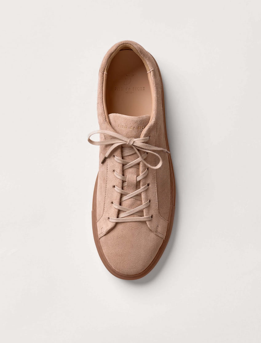 sneakers en cuir taupe pour homme