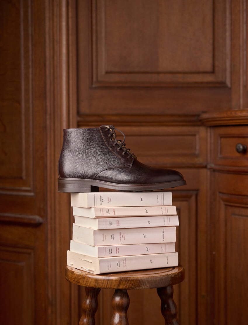 chukka boots en cuir grainé pour homme