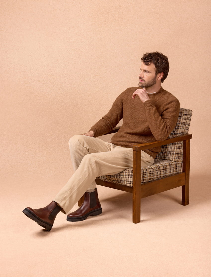 chelsea boots en cuir pour homme