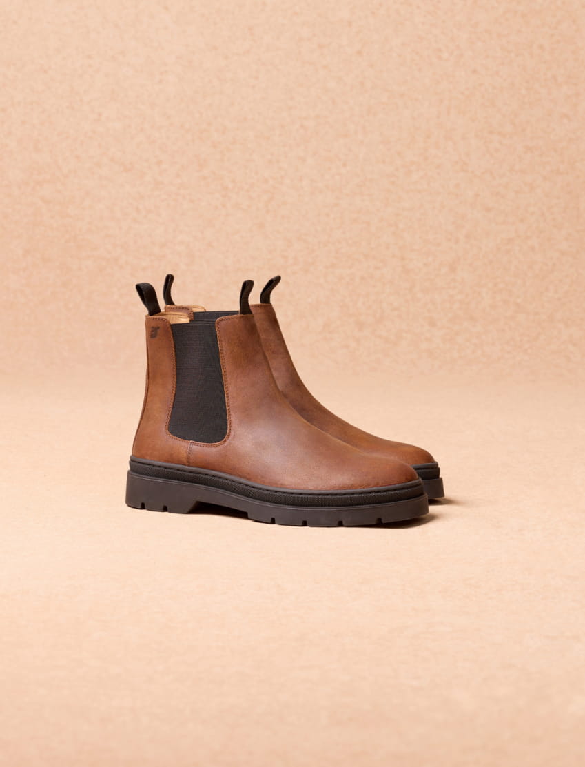 chelsea boots en cuir pour homme