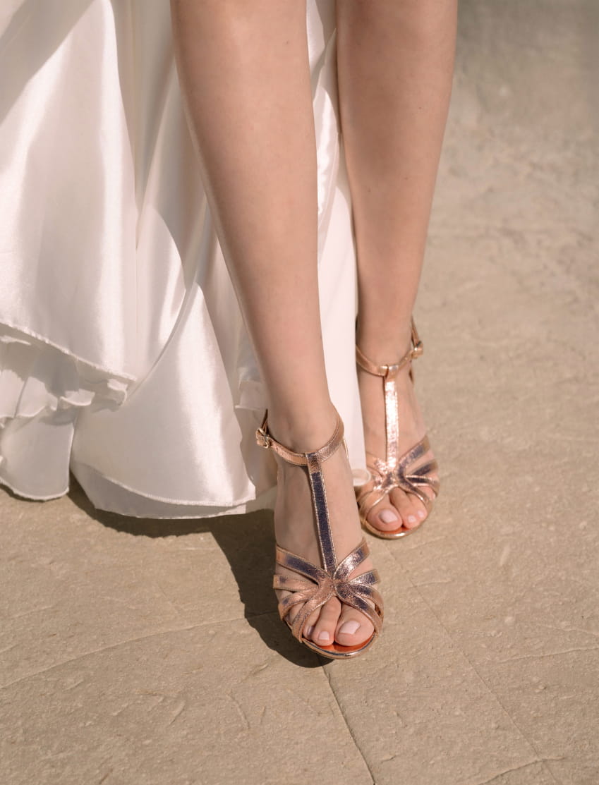 sandales à talons rose pour femme