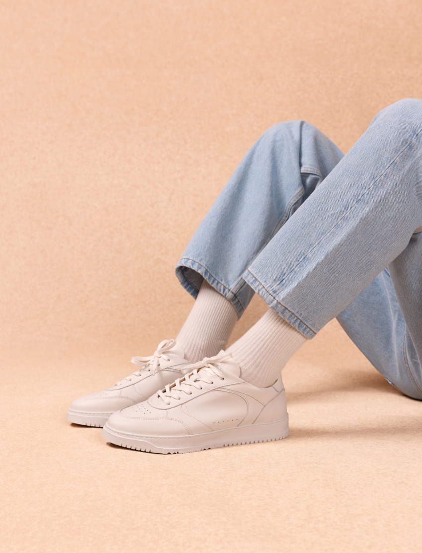 weiße Ledersneakers für Männer