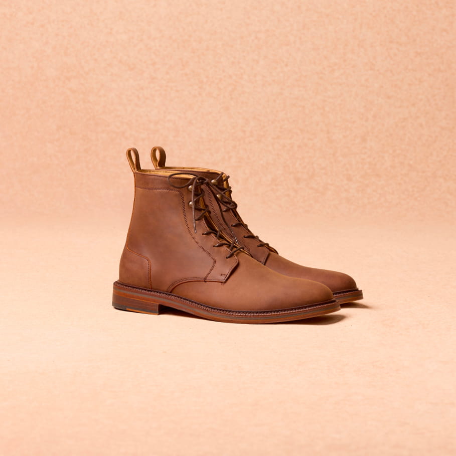 schnürstiefeletten leder braun herren