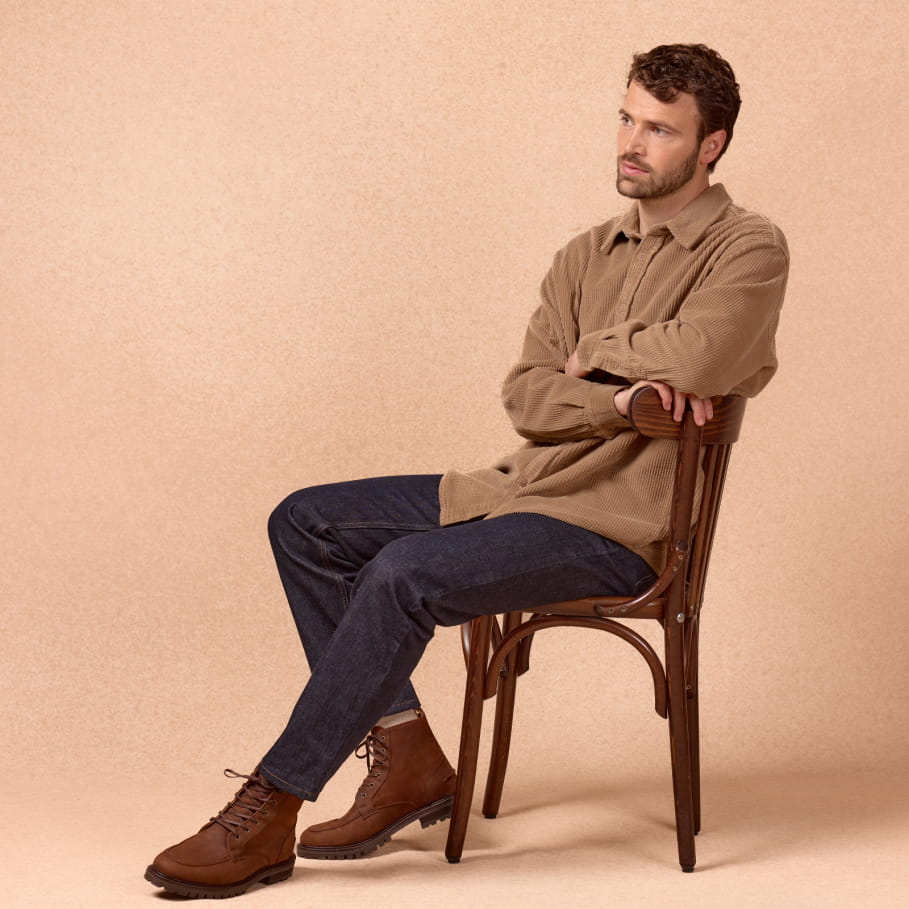 bottines combat boots cuir homme