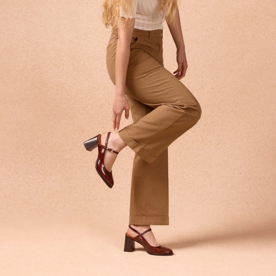 Lack-Pumps mit Absatz für Damen